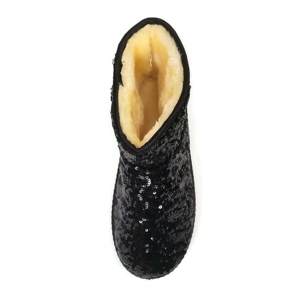 DADAWEN Women's Waterproof Cold Weather Snow Boot Black Sequin Size US 6.5 EUR 3 - Picture 6 of 8